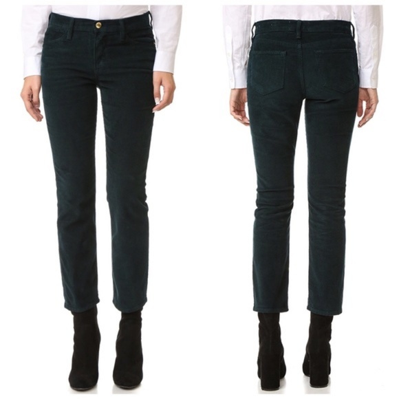 Frame Le High Straight Leg Cropped Corduroy Pants - Picture 1 of 8